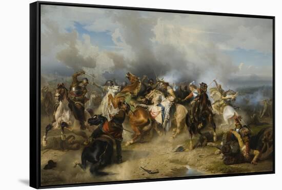 Death of King Gustav II Adolf of Sweden at the Battle of Lützen, 1855-Carl Wahlbom-Framed Stretched Canvas