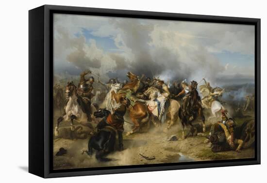 Death of King Gustav II Adolf of Sweden at the Battle of Lützen, 1855-Carl Wahlbom-Framed Stretched Canvas