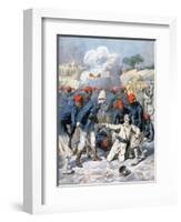 Death of Lieutenant Lecerf, Battle of Napa, Nigeria, 1894-Frederic Lix-Framed Giclee Print