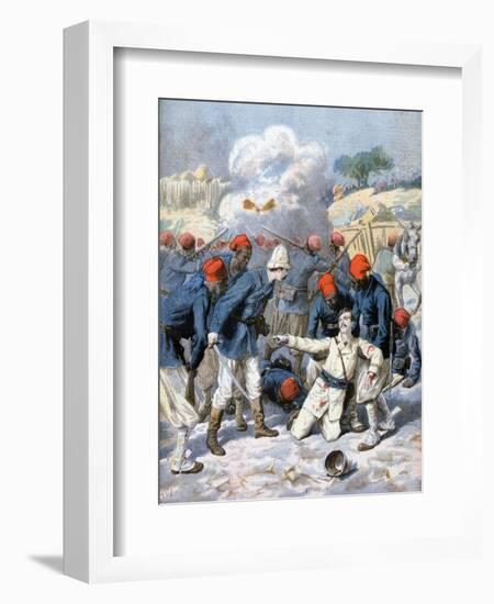 Death of Lieutenant Lecerf, Battle of Napa, Nigeria, 1894-Frederic Lix-Framed Giclee Print