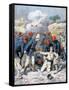 Death of Lieutenant Lecerf, Battle of Napa, Nigeria, 1894-Frederic Lix-Framed Stretched Canvas