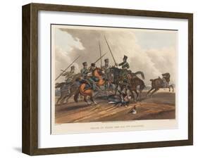 Death of Major General Sir William Ponsonby, Engraved by M. Dubourg, 1819 (Coloured Aquatint)-Franz Joseph Manskirch-Framed Giclee Print