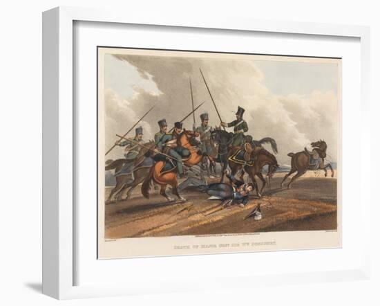 Death of Major General Sir William Ponsonby, Engraved by M. Dubourg, 1819 (Coloured Aquatint)-Franz Joseph Manskirch-Framed Giclee Print