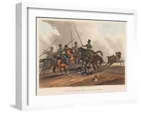 Death of Major General Sir William Ponsonby, Engraved by M. Dubourg, 1819 (Coloured Aquatint)-Franz Joseph Manskirch-Framed Giclee Print