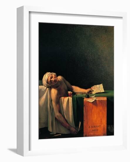 Death of Marat-Jacques-Louis David-Framed Art Print