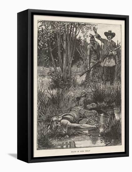 Death of Metacomet (King Philip) Chief of the Wampanoag Indians During King Philip's War 1675-1676-Howard Pyle-Framed Stretched Canvas