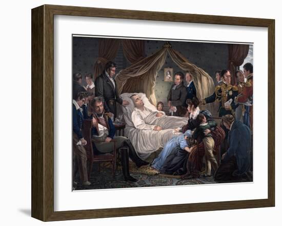 Death of Napoleon - Steuben, Charles De (1788-1856) - 1825 - Lithograph, Watercolour - 52,4X71,8 --Charles Auguste Steuben-Framed Giclee Print