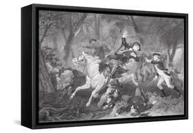 Death of Patrick Ferguson at the Battle of King's Mountain, 7 October 1780-American School-Framed Stretched Canvas