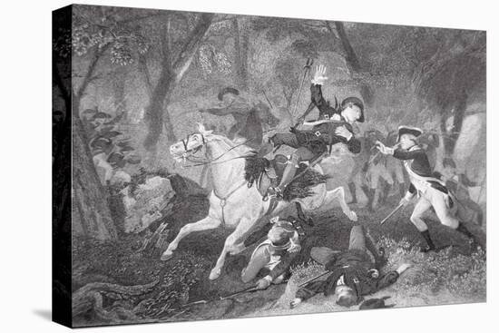 Death of Patrick Ferguson at the Battle of King's Mountain, 7 October 1780-American School-Stretched Canvas