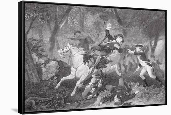 Death of Patrick Ferguson at the Battle of King's Mountain, 7 October 1780-American School-Framed Stretched Canvas