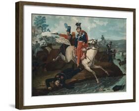 Death of Prince Józef Poniatowski in the Battle of Leipzig, 1820-Horace Vernet-Framed Giclee Print