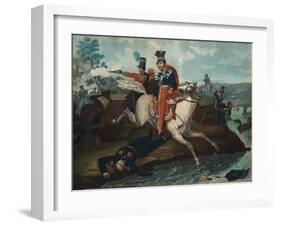 Death of Prince Józef Poniatowski in the Battle of Leipzig, 1820-Horace Vernet-Framed Giclee Print