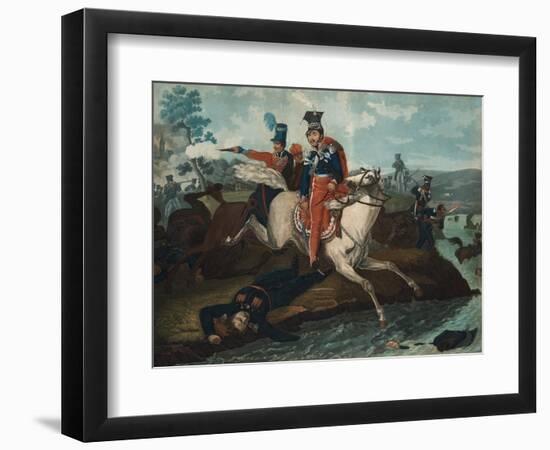 Death of Prince Józef Poniatowski in the Battle of Leipzig, 1820-Horace Vernet-Framed Premium Giclee Print