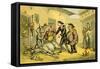 'Death of Punch'-Thomas Rowlandson-Framed Stretched Canvas