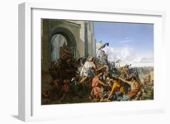 Death of Robert Le Fort in the Battle of Brissarthe, 866-Henri Lehmann-Framed Giclee Print