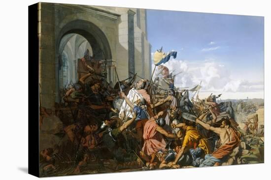 Death of Robert Le Fort in the Battle of Brissarthe, 866-Henri Lehmann-Stretched Canvas