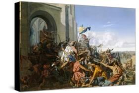 Death of Robert Le Fort in the Battle of Brissarthe, 866-Henri Lehmann-Stretched Canvas