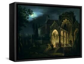 Death of Romeo and Juliet in Moonlit Landscape-Lorenzo Scarabellotto-Framed Stretched Canvas