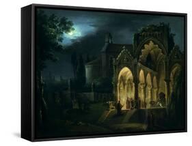 Death of Romeo and Juliet in Moonlit Landscape-Lorenzo Scarabellotto-Framed Stretched Canvas