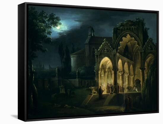 Death of Romeo and Juliet in Moonlit Landscape-Lorenzo Scarabellotto-Framed Stretched Canvas