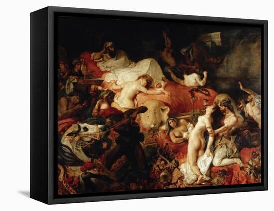 Death of Sardanapalus-Eugene Delacroix-Framed Stretched Canvas