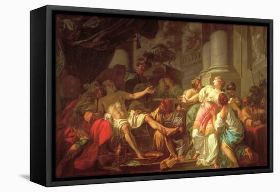 Death of Seneca-Jacques-Louis David-Framed Stretched Canvas