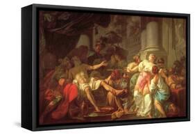 Death of Seneca-Jacques-Louis David-Framed Stretched Canvas