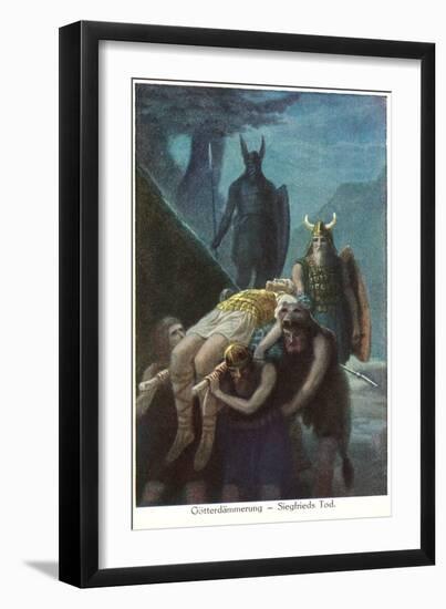 Death of Siegfried, Twilight of the Gods-null-Framed Art Print