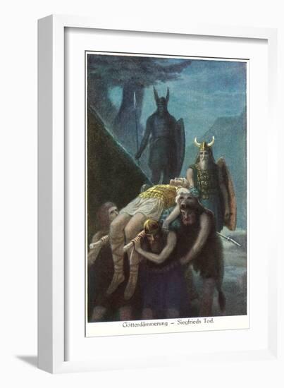 Death of Siegfried, Twilight of the Gods-null-Framed Art Print
