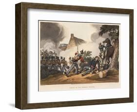 Death of Sir Thomas Picton, Engraved by M. Dubourg, 1819 (Coloured Aquatint)-John Augustus Atkinson-Framed Giclee Print