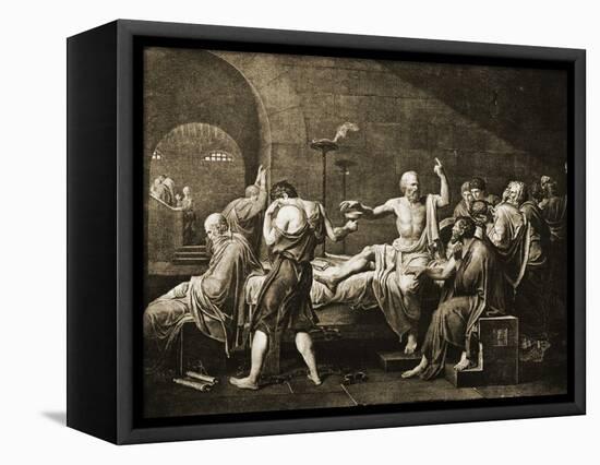 Death of Socrates-Jacques-Louis David-Framed Stretched Canvas