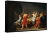 Death of Socrates-Jacques-Louis David-Framed Stretched Canvas