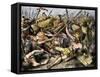 Death of Spartacus, a Slave Who Led a Gladiators' Revolt in Ancient Rome in 71 Bc-null-Framed Stretched Canvas