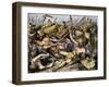 Death of Spartacus, a Slave Who Led a Gladiators' Revolt in Ancient Rome in 71 Bc-null-Framed Giclee Print