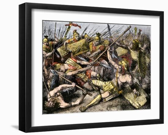 Death of Spartacus, a Slave Who Led a Gladiators' Revolt in Ancient Rome in 71 Bc-null-Framed Giclee Print