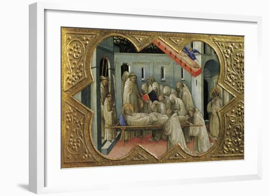 Death of St. Benedict, Detail of Predella of Coronation of Virgin, 1414-Lorenzo Monaco-Framed Giclee Print