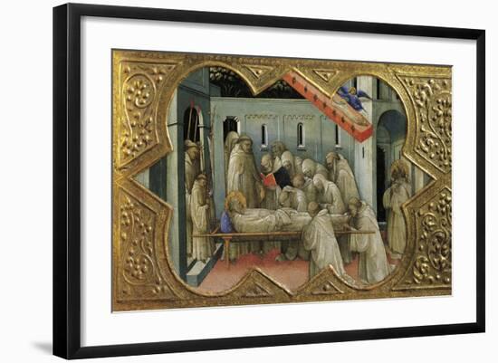 Death of St. Benedict, Detail of Predella of Coronation of Virgin, 1414-Lorenzo Monaco-Framed Giclee Print