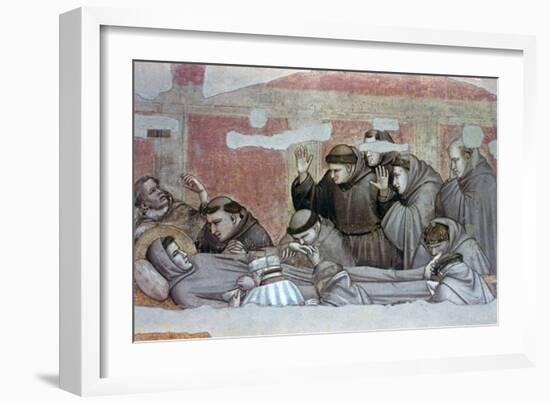 Death of St Francis and Inspection of Stigmata, C1320-Giotto-Framed Giclee Print