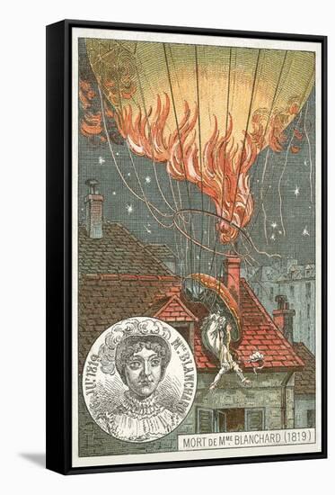 Death of the Balloonist Sophie Blanchard, 1819-null-Framed Stretched Canvas