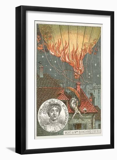 Death of the Balloonist Sophie Blanchard, 1819-null-Framed Giclee Print