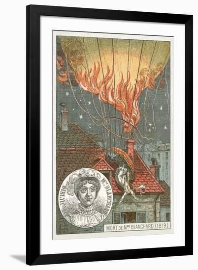 Death of the Balloonist Sophie Blanchard, 1819-null-Framed Giclee Print