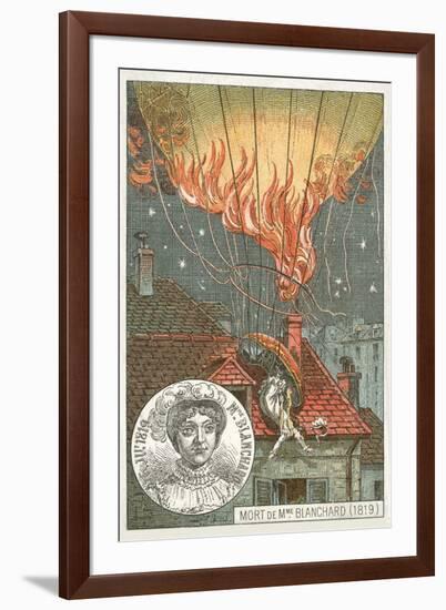 Death of the Balloonist Sophie Blanchard, 1819-null-Framed Giclee Print