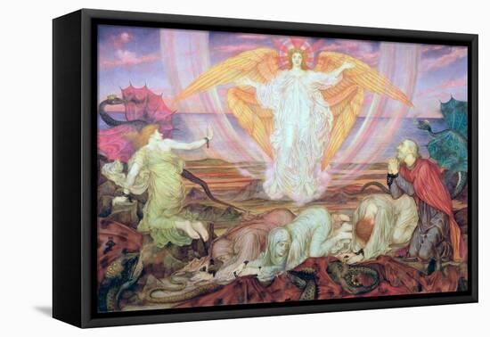 Death of the Dragon, 1914-Evelyn De Morgan-Framed Stretched Canvas