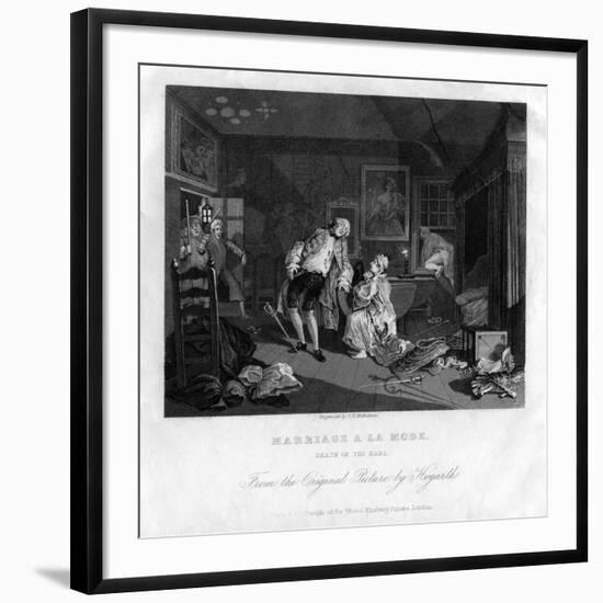 Death of the Earl, Plate V of Marriage a La Mode, 1833-TE Nicholson-Framed Giclee Print