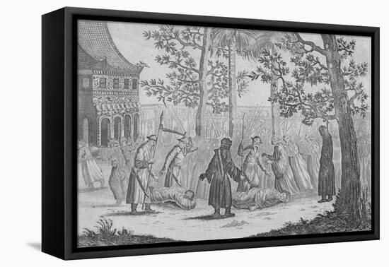 'Death of the last Chinese Emperor of the Ming in 1644 from Nieuhof', 1745-George Childs-Framed Stretched Canvas