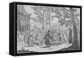 'Death of the last Chinese Emperor of the Ming in 1644 from Nieuhof', 1745-George Childs-Framed Stretched Canvas