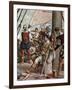 Death of the Navigator Lourenco De Almeida (Circa 1480-1508) at the Battle of Chaul, India 1508 (De-Tancredi Scarpelli-Framed Giclee Print