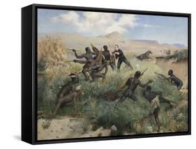 Death of the Prince Imperial in Zululand, 1 June 1879-Paul Joseph Jamin-Framed Stretched Canvas