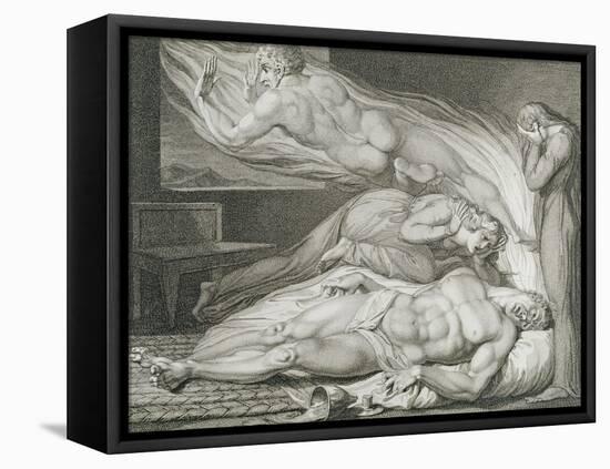 Death of the Strong Wicked Man-William Blake-Framed Stretched Canvas