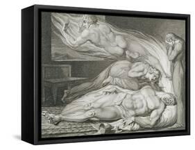 Death of the Strong Wicked Man-William Blake-Framed Stretched Canvas